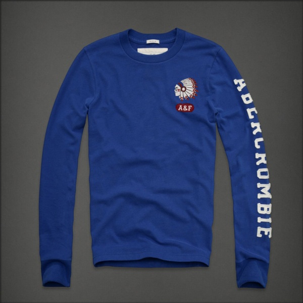 Abercrombie Fitch Hombres De Cuello Redondo Largo Remera AF5824